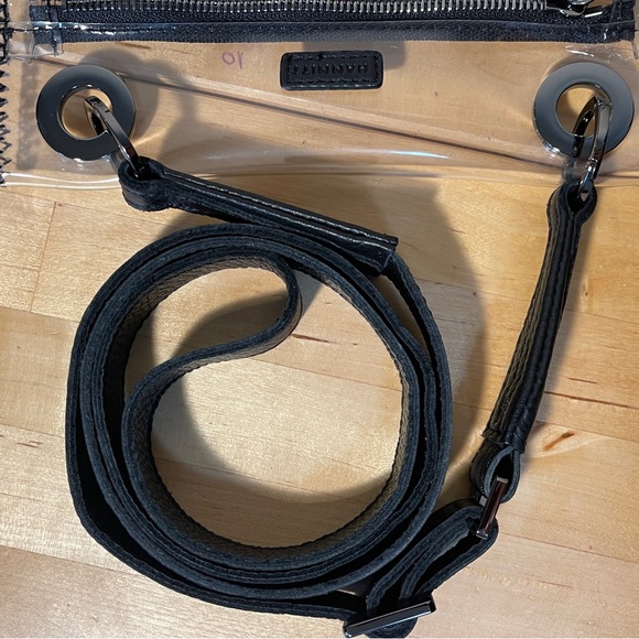 Hammitt Tony Small Bag Clear Plastic / Black Leather / Gunmetal Hardware - Picture 10 of 15